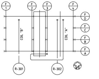 圖1 蒸汽過熱爐基本布置圖 蒸汽過熱爐基本布置圖